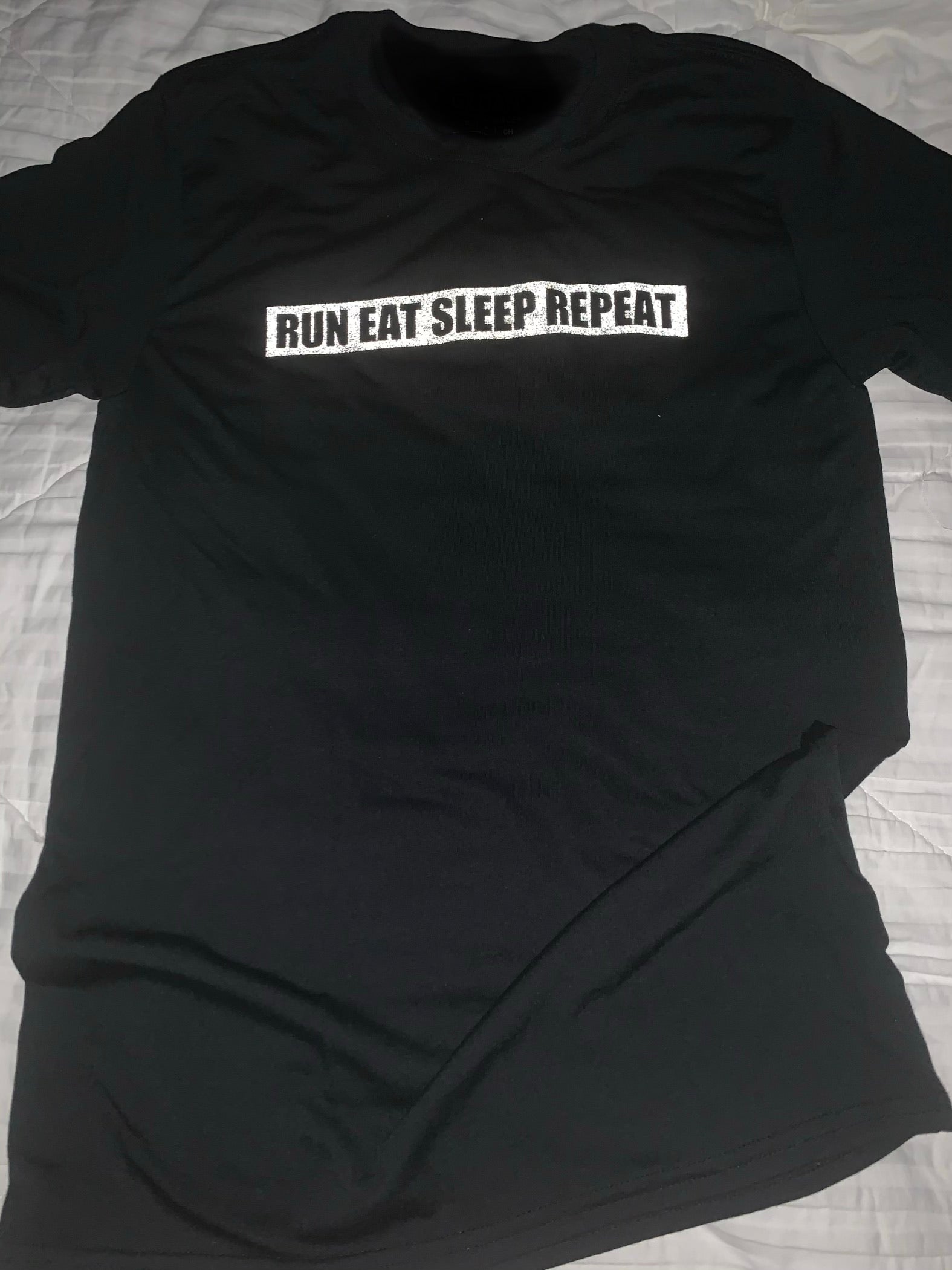 run eat sleep repeat reflective running shirt moisture wicking
